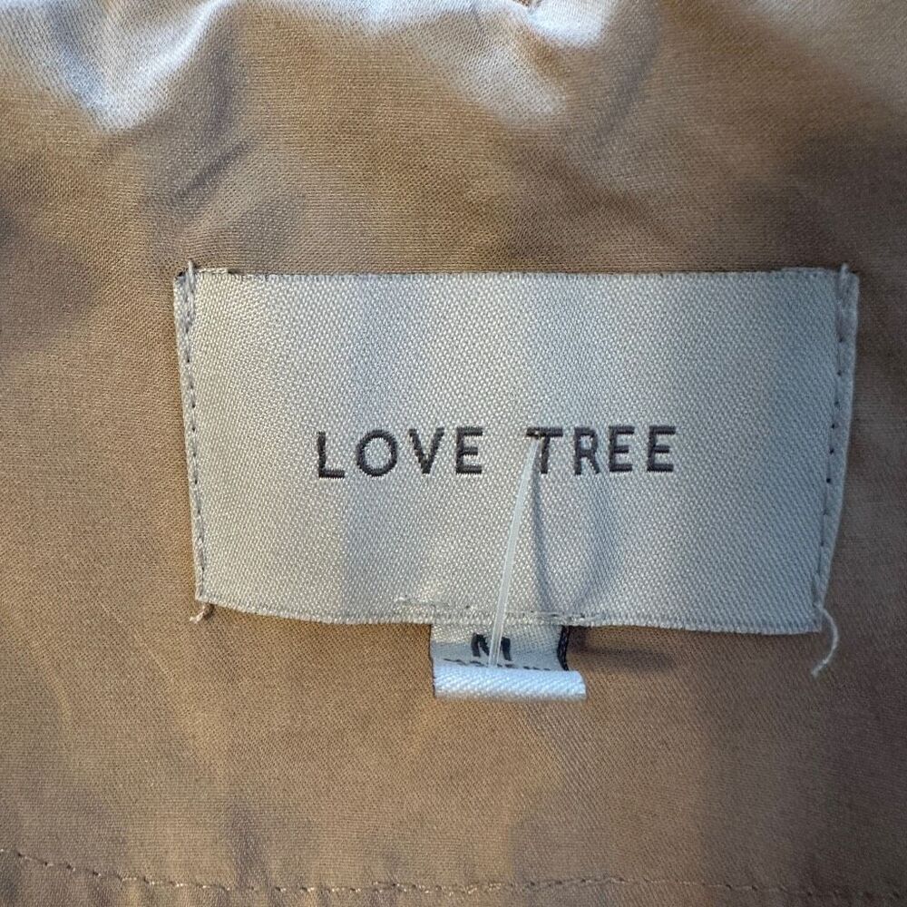 Love Tree light trench coat w/ hood in tan- size M - Picture 7 of 10
